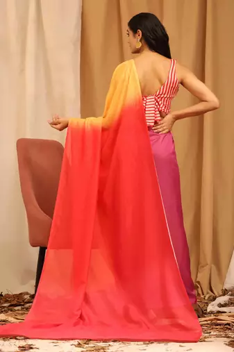 Silk Land  Multicolored  Printed Soft Silk Blend Saree 