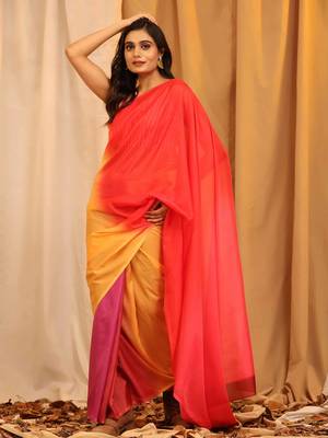 Silk Land  Multicolored  Printed Soft Silk Blend Saree  3