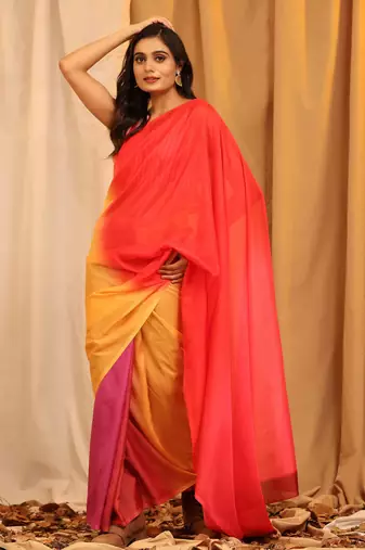 Silk Land  Multicolored  Printed Soft Silk Blend Saree 