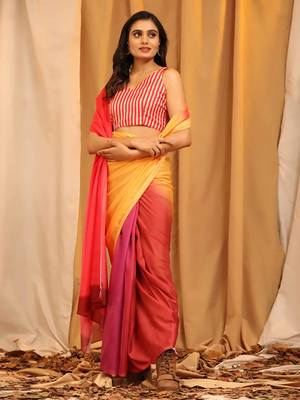 Silk Land  Multicolored  Printed Soft Silk Blend Saree  4