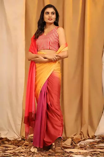 Silk Land  Multicolored  Printed Soft Silk Blend Saree 