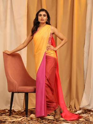 Silk Land  Multicolored  Printed Soft Silk Blend Saree  5