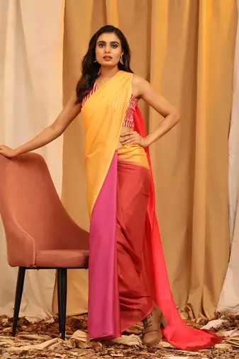 Silk Land  Multicolored  Printed Soft Silk Blend Saree 