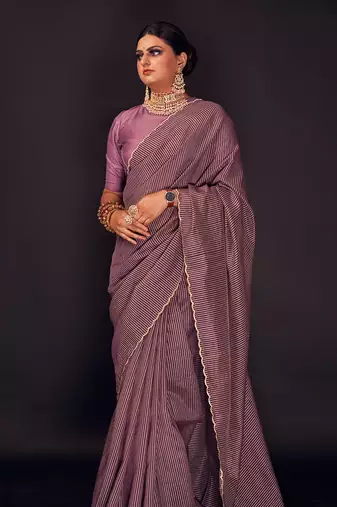 Heather chanderi silk saree