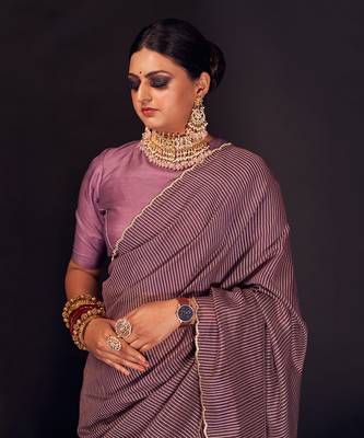 Heather chanderi silk saree 4