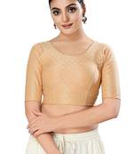 SALWAR STUDIO Women's Gold Solid Stretchable Saree Blouse