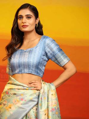 Silk Land  Grey  Woven Design Art Silk Saree  3
