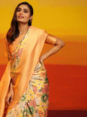 Silk Land  Multicolored  Woven Design Art Silk Saree  3