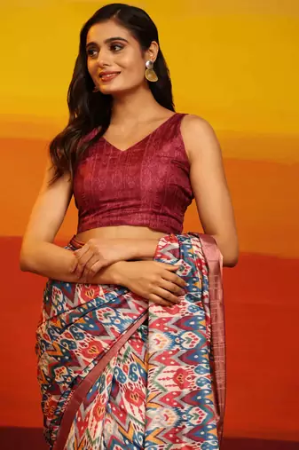 Silk Land  Pink  Woven Design Art Silk Saree 