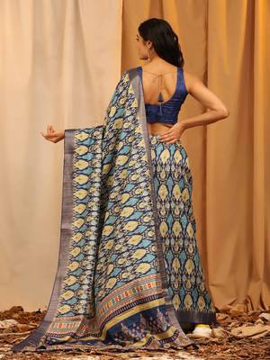 Silk Land  White  Woven Design Art Silk Saree  2