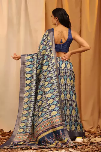 Silk Land  White  Woven Design Art Silk Saree 