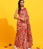 Silk Land  Green  Woven Design Art Silk Saree 