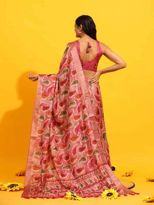 Silk Land  Green  Woven Design Art Silk Saree  2