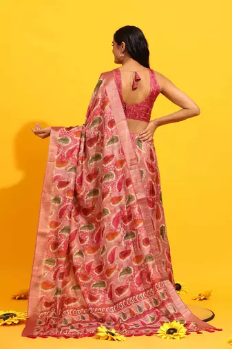 Silk Land  Green  Woven Design Art Silk Saree 