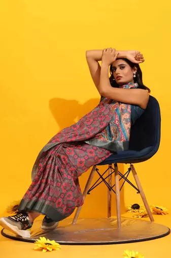 Silk Land  Red  Woven Design Art Silk Saree 