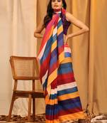 Silk Land  Multicolored  Printed Soft Silk Blend Saree 