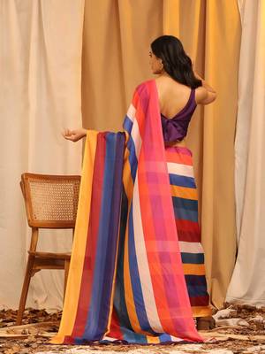 Silk Land  Multicolored  Printed Soft Silk Blend Saree  2