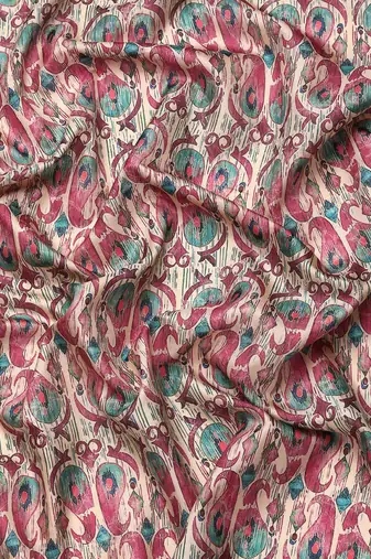 Silk Land  Off White  Digital Printed Art Silk Saree 