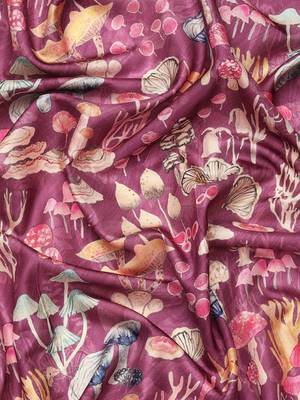Silk Land  Purple  Digital Printed Art Silk Saree  5