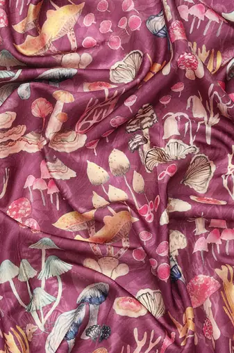 Silk Land  Purple  Digital Printed Art Silk Saree 