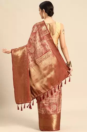 Silk Land  Maroon  Digital Printed Art Silk Saree 