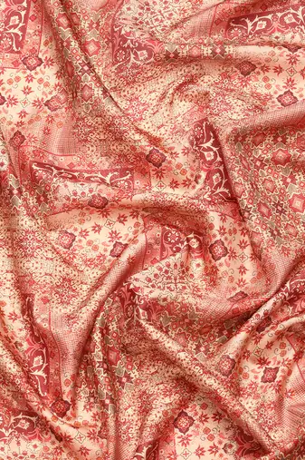 Silk Land  Maroon  Digital Printed Art Silk Saree 