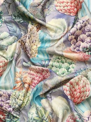 Silk Land  Blue  Digital Printed Art Silk Saree  5