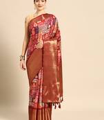 Silk Land  Multicolored  Digital Printed Art Silk Saree 