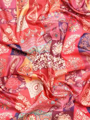 Silk Land  Multicolored  Digital Printed Art Silk Saree  5