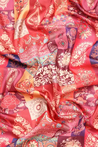 Silk Land  Multicolored  Digital Printed Art Silk Saree 