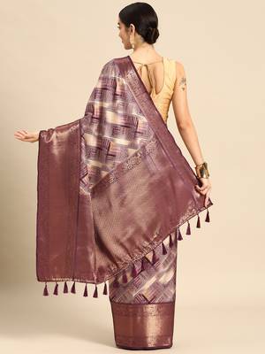 Silk Land  Beige  Digital Printed Art Silk Saree  2