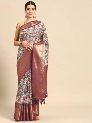 Silk Land  Multicolored  Digital Printed Art Silk Saree  1