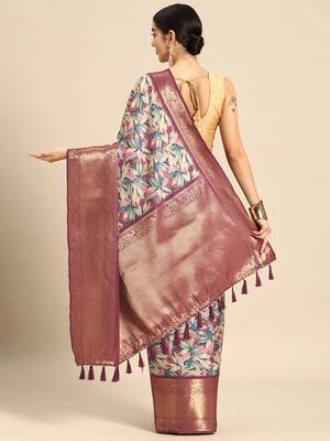 Silk Land  Multicolored  Digital Printed Art Silk Saree  2