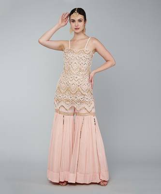 Gold embellished gharara set 2