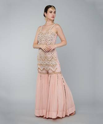 Gold embellished gharara set 3