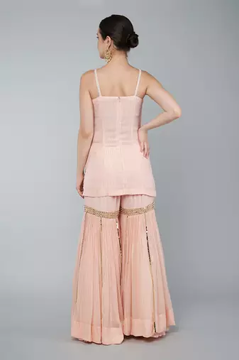 Gold embellished gharara set