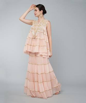 Gold embellished plazzo set 3