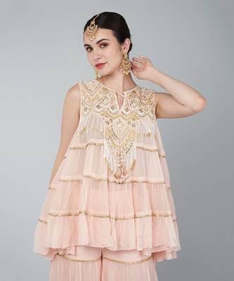 Gold embellished plazzo set 4