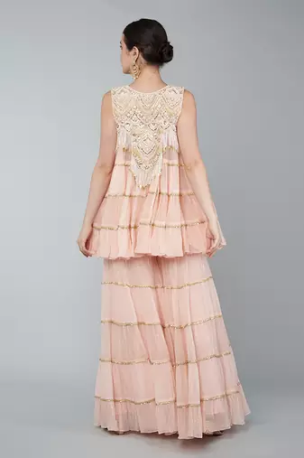 Gold embellished plazzo set