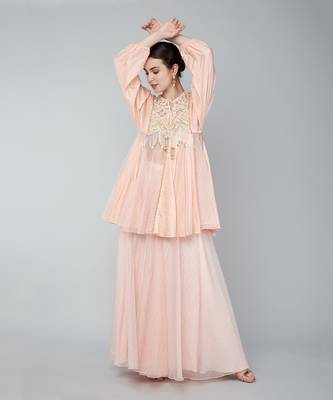 Gold embellished tunic and plazzo set 2
