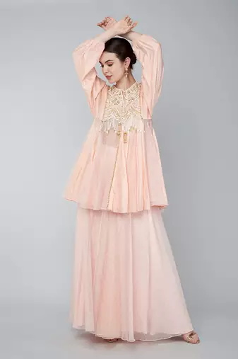 Gold embellished tunic and plazzo set