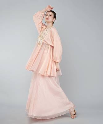 Gold embellished tunic and plazzo set 3