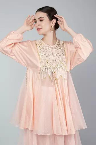 Gold embellished tunic and plazzo set