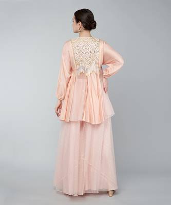 Gold embellished tunic and plazzo set 5