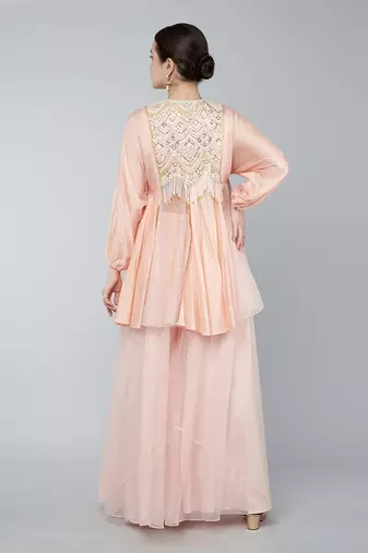 Gold embellished tunic and plazzo set