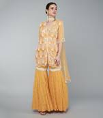 Orange embellished gharara set