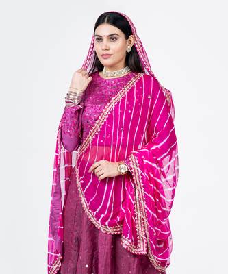 Magenta Chanderi Silk Lehenga 2