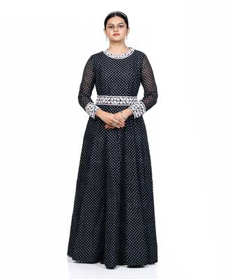 Black chanderi silk gown 2