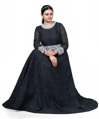 Black chanderi silk gown 4