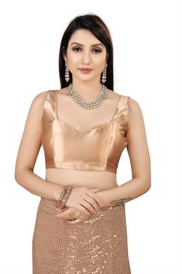 Beige Color Sequins Embroidered Bollywood Georgette Saree With Blouse 6